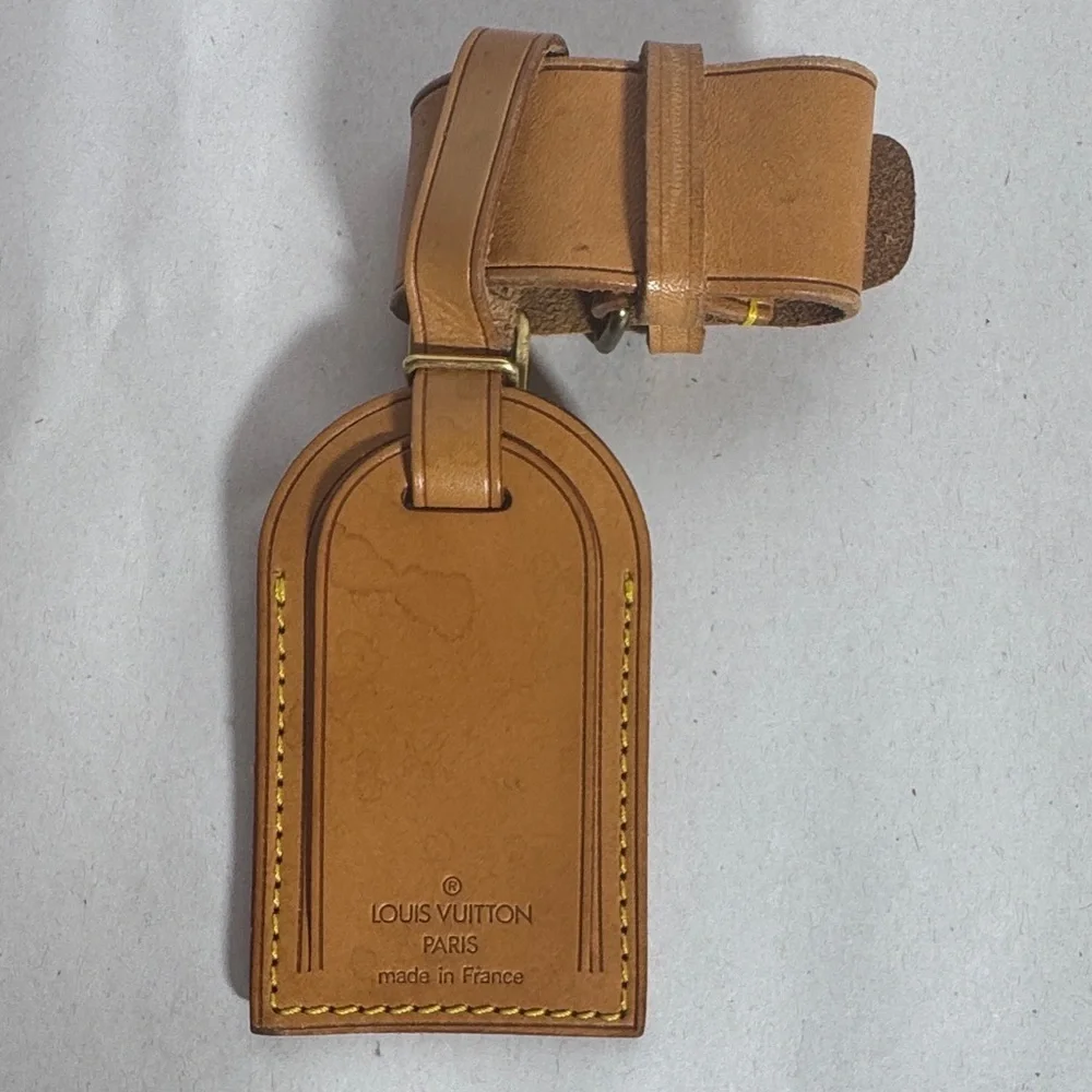 Louis Vuitton Brown Leather Luggage Tag